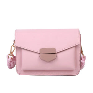 Small Shoulder Crossbody Flap Bag Purse Solid Female Handbag PU Leather Pouch