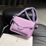 Small Shoulder Crossbody Flap Bag Purse Solid Female Handbag PU Leather Pouch