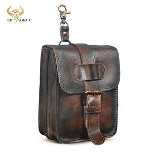 Soft Cow Leather Travel Waist Belt Pack Bag Phone Ciga