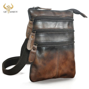 Hot Leather Travel Retro Fanny Waist Belt Bag Chest Pack Sling Bag for Men