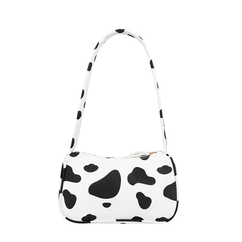 Butterfly Print Canvas Tote Small Handbag Zipper Half Moon Bag