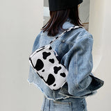 Butterfly Print Canvas Tote Small Handbag Zipper Half Moon Bag