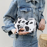 Butterfly Print Canvas Tote Small Handbag Zipper Half Moon Bag
