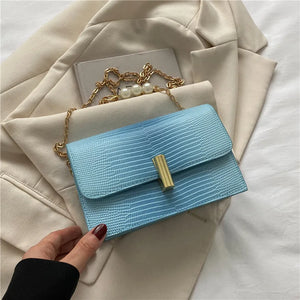 Sweet Square Solid Handbags PU Leather Crossbody Bags for Women