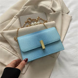 Sweet Square Solid Handbags PU Leather Crossbody Bags for Women
