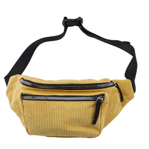 Hot Vintage Corduroy Waist Pack Women Girls Chest Pouch Belt Bags