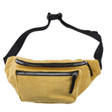 Hot Vintage Corduroy Waist Pack Women Girls Chest Pouch Belt Bags