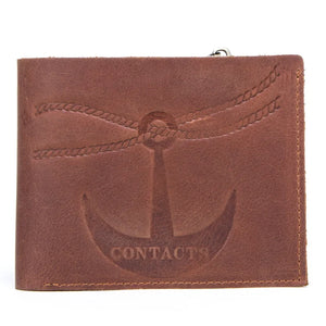 Vintage Crazy Horse Leather Men's Wallet Lightweight Cow Leather Wallet