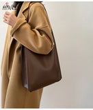 Vintage Female Tote High PU Leather Handbag Large Capacity Shoulder Bags