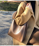Vintage Female Tote High PU Leather Handbag Large Capacity Shoulder Bags