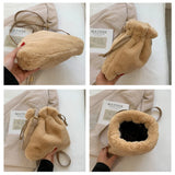 Winter Plush Shoulder Bag for Women Small Furry Totes Bag Fur Crossbody Handbag