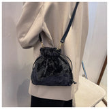 Winter Plush Shoulder Bag for Women Small Furry Totes Bag Fur Crossbody Handbag
