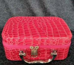 Women Beauticians Cosmetic Bags Travel Handbags PU Leather Organizer Makeup Bag