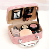 Women Beauticians Cosmetic Bags Travel Handbags PU Leather Organizer Makeup Bag