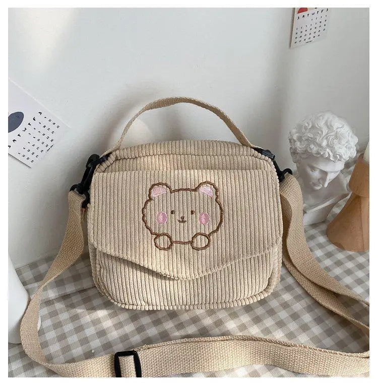 Hot Women Canvas Bag Preppy Style Student Tote Zipper Shoulder Messenger Bag