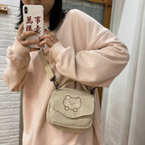Hot Women Canvas Bag Preppy Style Student Tote Zipper Shoulder Messenger Bag