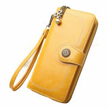 Hot Women Clutch Leather Wallet Female Long Wallet with Strap