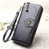 Hot Women Clutch Leather Wallet Female Long Wallet with Strap