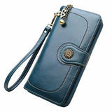 Hot Women Clutch Leather Wallet Female Long Wallet with Strap