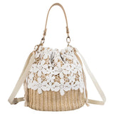 Straw Woven Shoulder Bag Summer Beach Handbag Crossbody Purse