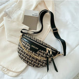Women Fashion Waist Bag Knitted Crossbody Chest Pack Lady Fanny Pack