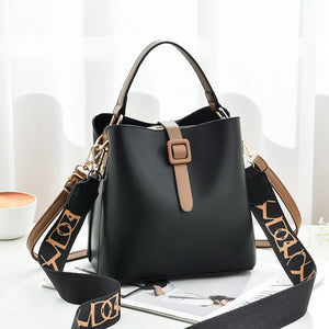 Stylish Wide Strap Bucket Bag for Women