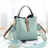 Stylish Wide Strap Bucket Bag for Women