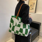Women's Geometric Pattern Shoulder Bags Large Capacity Tote Bags