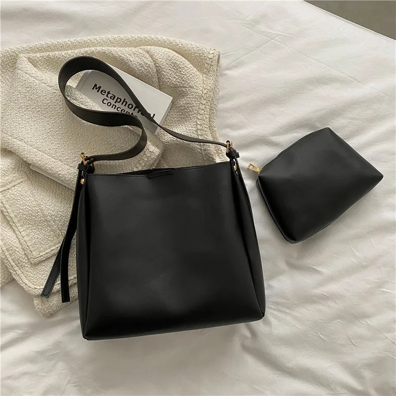 Hot Women's Handbags Retro Large Capacity Shoulder Bags High PU Leather Bags