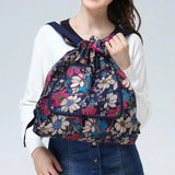 Flower Print Waterproof Backpack Handbag for Shopping
