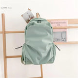 Solid Casual Backpack for Teenage Girls High Capacity Women Travel Bagpack