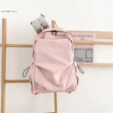 Solid Casual Backpack for Teenage Girls High Capacity Women Travel Bagpack