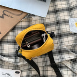 Embroidered Canvas Crossbody Bag Women Flower Flap Shoulder Phone Bolsa