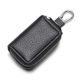 Double Zipper Keychain Car Key Bag Leather Car Key Wallet