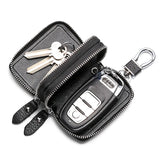 Double Zipper Keychain Car Key Bag Leather Car Key Wallet