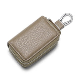 Double Zipper Keychain Car Key Bag Leather Car Key Wallet
