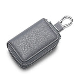 Double Zipper Keychain Car Key Bag Leather Car Key Wallet