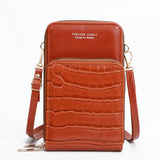 Metal Opening Crossbody Bag Women PU Leather Shoulder Messenger Bag