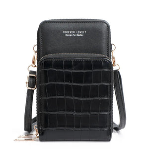 Metal Opening Crossbody Bag Women PU Leather Shoulder Messenger Bag