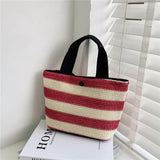 Straw Bags Women Woven Basket Beach Totes Lady Shopping Handbags