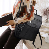 Women's Large-Capacity Leather Backpack - Anti-Theft Travel Bag