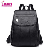 Large-Capacity Leather Backpack for Women