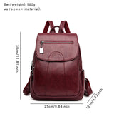 Women's Large-Capacity Leather Backpack - Anti-Theft Travel Bag