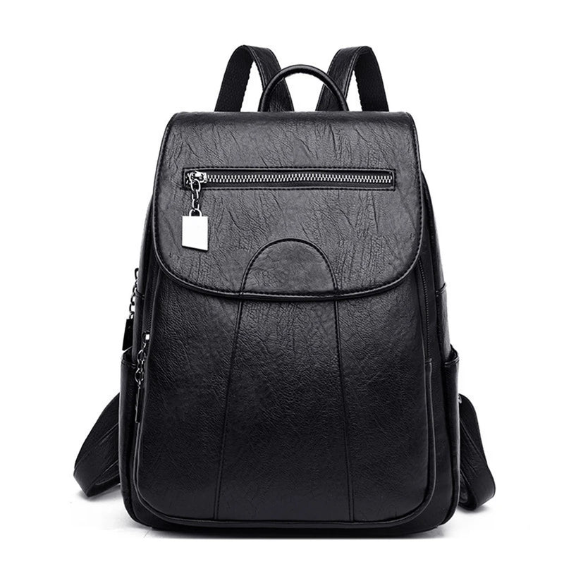 Large-Capacity Leather Backpack for Women