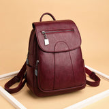 Large-Capacity Leather Backpack for Women