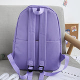 4 PCS Waterproof Multi-pouch School Backpack Set Canvas Bag with Pencil Case