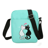 Teen Cat Print Backpack Set Unisex School Bags Pencil Case