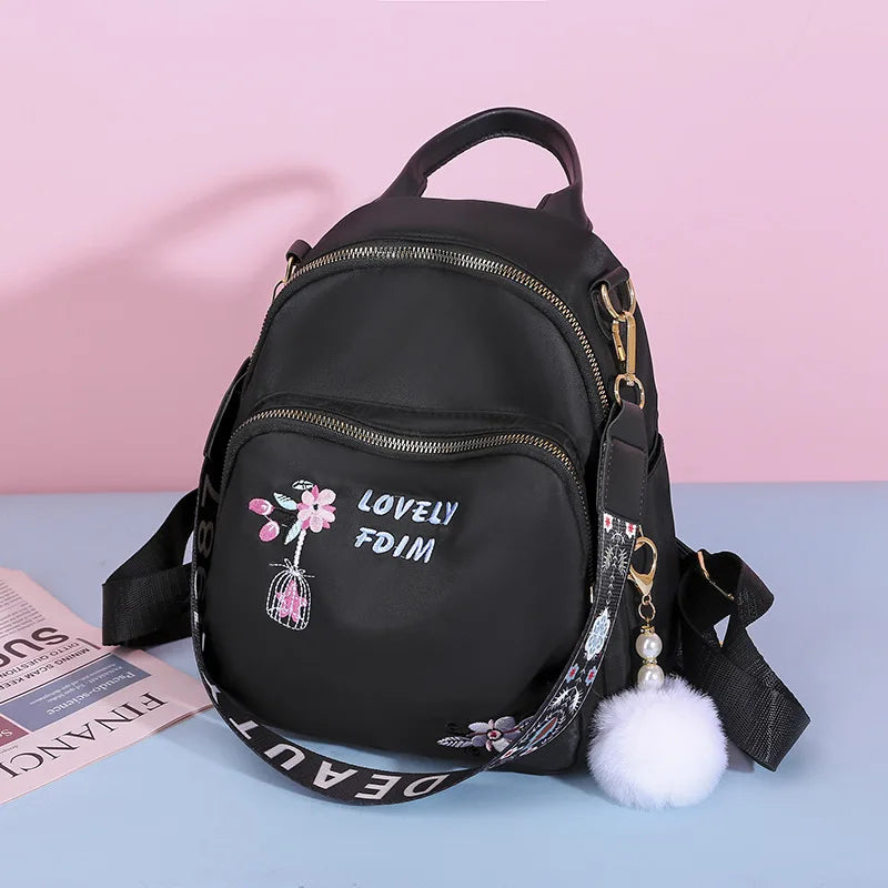 Women Ethnic Style Oxford Cloth Backpack Small Fresh Embroidery