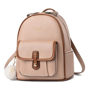Soft Leather Shaped Backpack Large Capacity Student Bag