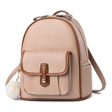 Soft Leather Shaped Backpack Large Capacity Student Bag